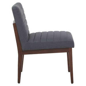 Brando Charcoal Grey Fabric Dining Chair with Oak Wood Legs – in room setting
