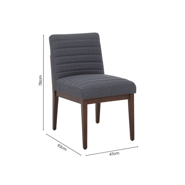 Brando Charcoal Grey Fabric Dining Chair with Oak Wood Legs – close-up 2