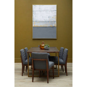 Brando Charcoal Grey Fabric Dining Chair with Oak Wood Legs – close-up