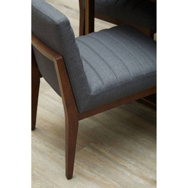Brando Charcoal Grey Fabric Dining Chair with Oak Wood Legs – side view 2