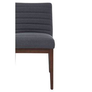 Brando Charcoal Grey Fabric Dining Chair with Oak Wood Legs – detail 2