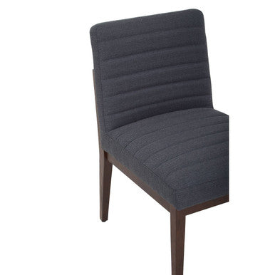 Brando Charcoal Grey Fabric Dining Chair with Oak Wood Legs – in room setting 2