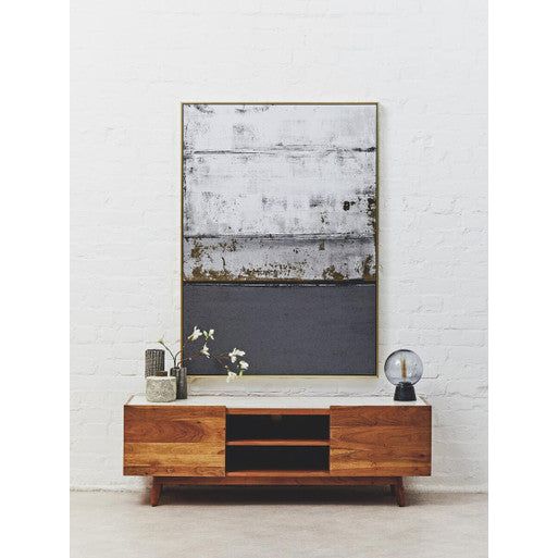 Myan 2 Door White Marble Media Unit