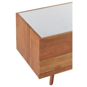 Myan 2 Door White Marble Media Unit