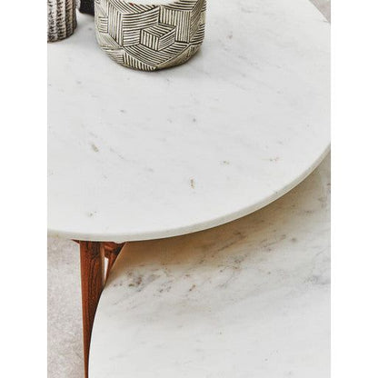Myan White Marble Coffee Table