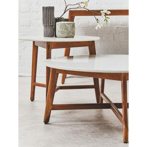 Myan White Marble Coffee Table