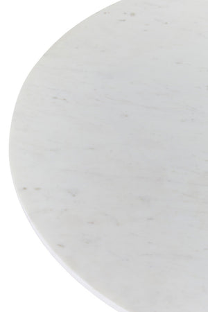 Myan Natural Acacia Wood and White Marble Round Coffee Table – in room setting 4