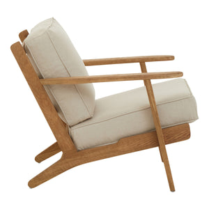 Hector Natural Linen and Dark Oak Wood Armchair – dimensions