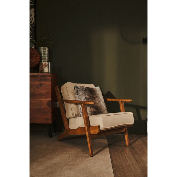 Hector Natural Linen And Oak Armchair