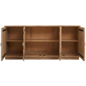 Salem Black and Natural Mango Wood 4 Door Sideboard – detail