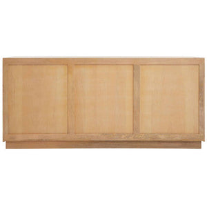 Salem Black and Natural Mango Wood 4 Door Sideboard – in room setting