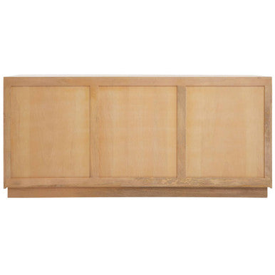 Salem Black and Natural Mango Wood 4 Door Sideboard – in room setting