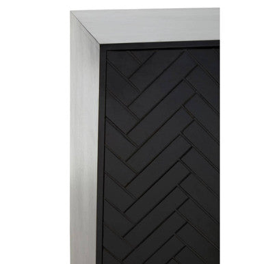 Kochi Black Mango Wood 1 Door and 4 Drawer Cabinet – in room setting