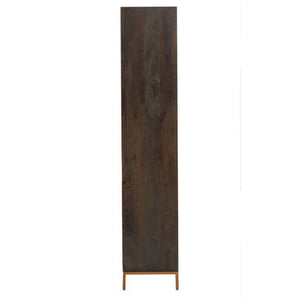 Patna Grey Finish Mango Wood Tall Cabinet – in room setting