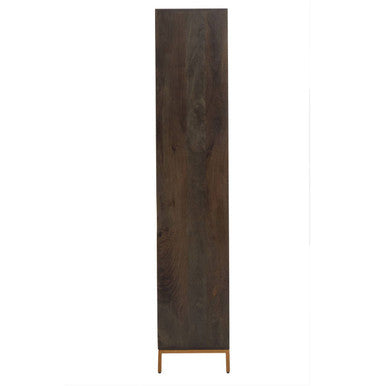 Patna Grey Finish Mango Wood Tall Cabinet – in room setting