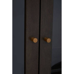 Patna Grey Finish Mango Wood Tall Cabinet – angle view
