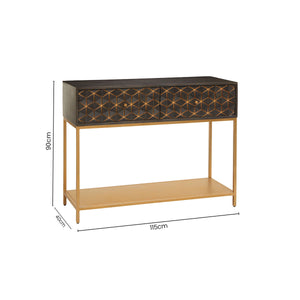 Patna Grey Finish Mango Wood Console Table with Drawers – dimensions 2
