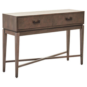 Dimaro Antique Grey Finish 2 Drawer Console Table – in room setting