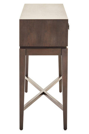 Dimaro Antique Grey Finish 2 Drawer Console Table – close-up