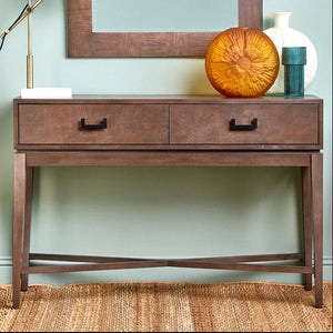 Dimaro Antique Grey Finish 2 Drawer Console Table
