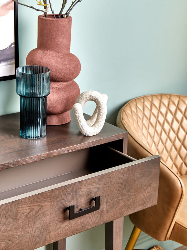 Dimaro Antique Grey Finish 2 Drawer Console Table – side view 2