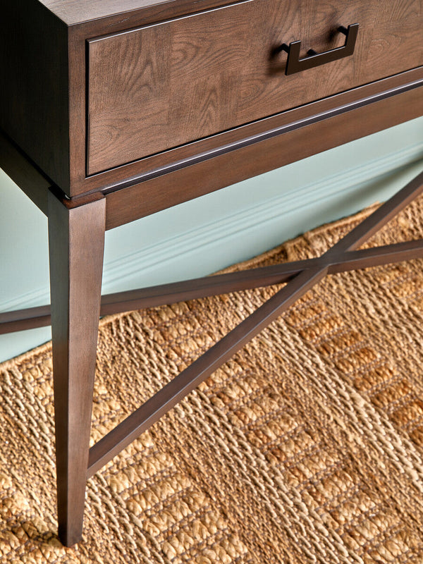 Dimaro Antique Grey Finish 2 Drawer Console Table – detail 2