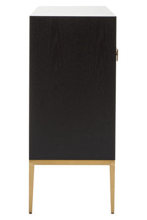 Davoli Black and Grey Wood Effect Sideboard with Gold Finish Base – dimensions