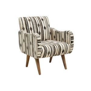 Cefena Black and White Ikat Design Accent Chair – in room setting