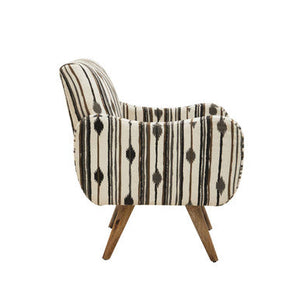 Cefena Black and White Ikat Design Accent Chair – dimensions