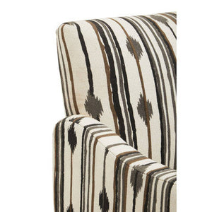 Cefena Black and White Ikat Design Accent Chair – side view 2