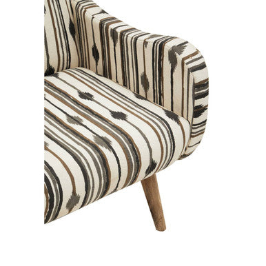 Cefena Black and White Ikat Design Accent Chair – detail 2