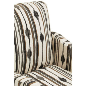 Cefena Black and White Ikat Design Accent Chair – dimensions 2
