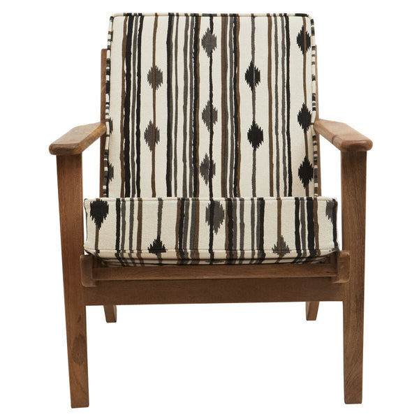Cefena Black and White Fabric Armchair – side view