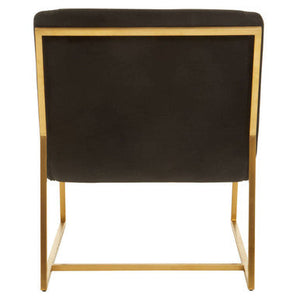 Vogue Black Velvet Channel Tufting Lounge Chair – dimensions