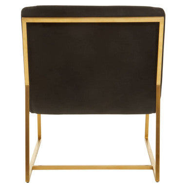 Vogue Black Velvet Channel Tufting Lounge Chair – dimensions