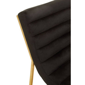 Vogue Black Velvet Channel Tufting Lounge Chair – close-up