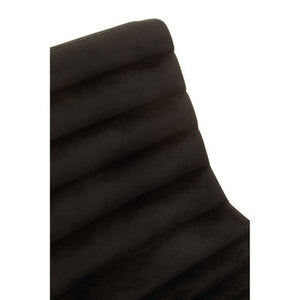 Vogue Black Velvet Channel Tufting Lounge Chair – back view