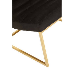 Vogue Black Velvet Channel Tufting Lounge Chair – side view 2