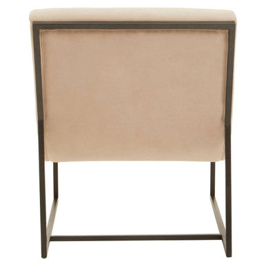 Vogue Ivory Velvet Channel Tufting Lounge Chair – dimensions