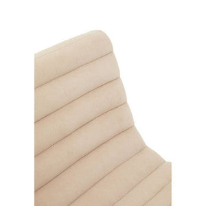 Vogue Ivory Velvet Channel Tufting Lounge Chair – angle view