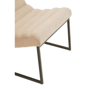 Vogue Ivory Velvet Channel Tufting Lounge Chair – in room setting 2