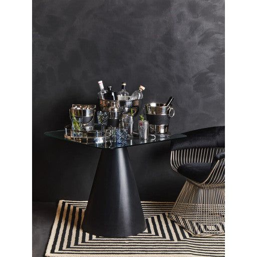 Vogue Black Velvet and Silver Frame Chair