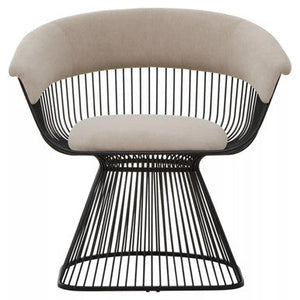 Vogue Mink Velvet and Black Frame Chair