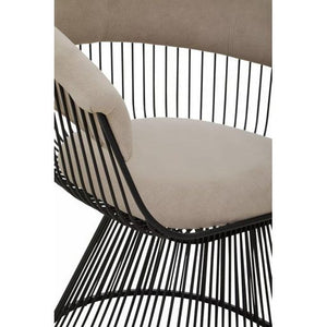 Vogue Mink Velvet and Black Frame Chair
