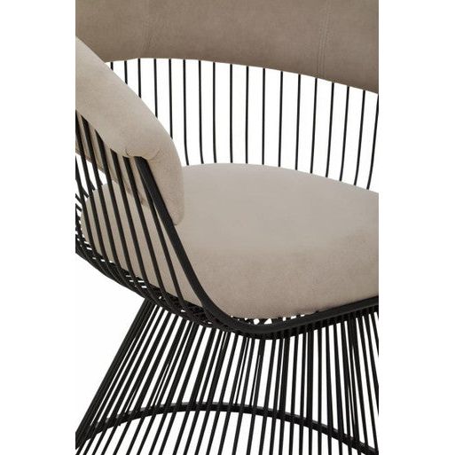 Vogue Mink Velvet and Black Frame Chair