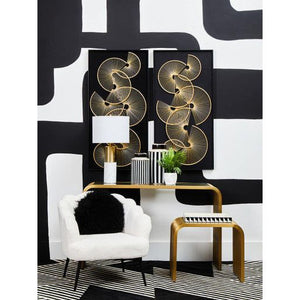Vogue Matte Gold Slatted Console Table