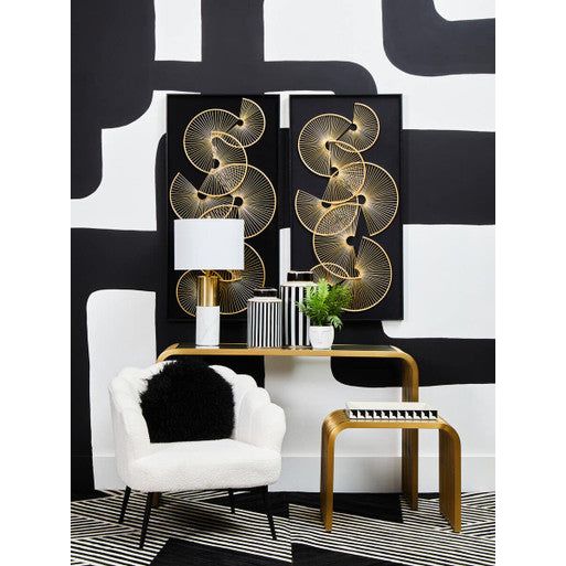 Vogue Matte Gold Slatted Console Table