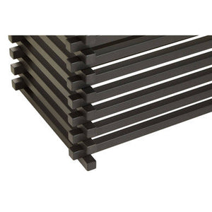 Vogue Clear Glass Dining Table with Slatted Matt Black Base – back view