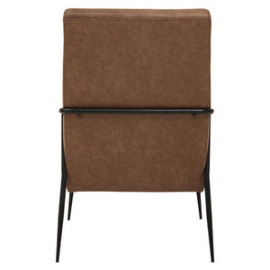 Hoxton Brown Leather Chair With Tapered Back.