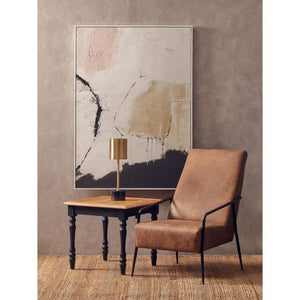 Hoxton Brown Leather Chair With Tapered Back.